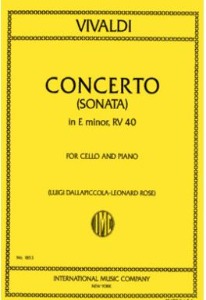 VIVALDI, Antonio (1678-1741) Cello Concerto In E minor (Sonata No. 5 from &quot;Six Sonatas&quot;, RV 40) (ROSE)