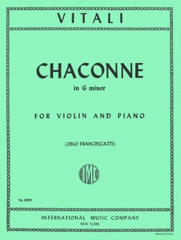 VITALI, Tomaso Antonio (1665-1717) Chaconne in G minor for Violin and Piano (CHARLIER-FRANCESCATTI)
