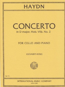 HAYDN, Joseph (1732-1809) Concerto in D Major, Hob. VIIb : No. 2 for Cello and Piano (GEVAERT-ROSE)