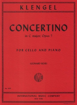 KLENGEL, Julius (1859-1933) Concertino in C major, Op 7 for Cello and Piano (ROSE)