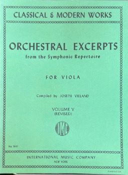 ORCHESTRAL EXCERPTS Volume V for Viola (VIELAND)