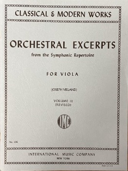 ORCHESTRAL EXCERPTS Volume III for Viola (VIELAND)